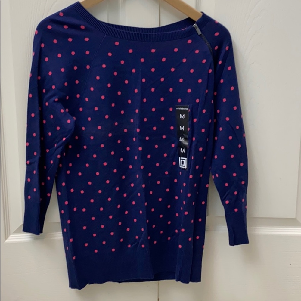 Liz Claiborne polka dot sweater